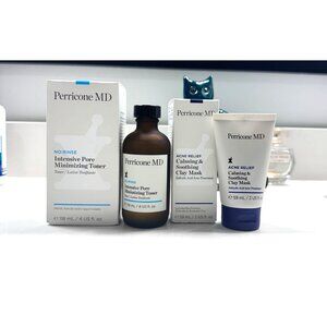 Perricone MD Acne Relief Calming & Soothing Clay Mask & Toner Set of 2 Oily Skin